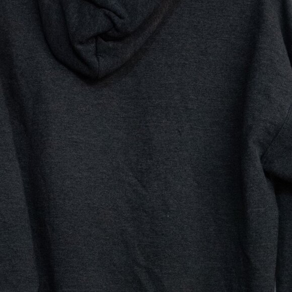 Black Fleece Pullover Hoodie With Front Pocket For Adults - Picture 7 of 8